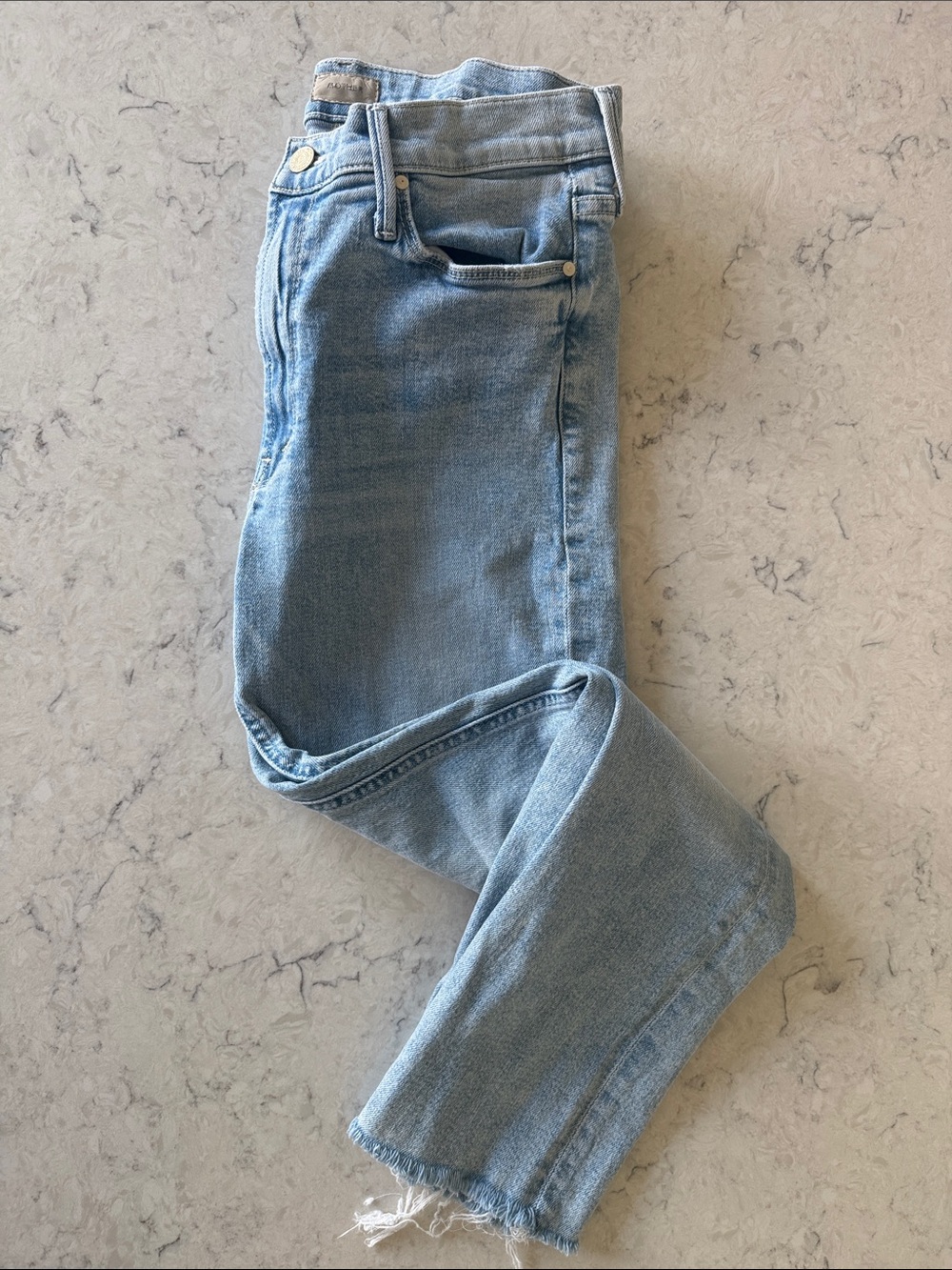 MOTHER denim The Mid Rise Dazzler Ankle Fray Reading By The Pool size 30 - Picture 9 of 14
